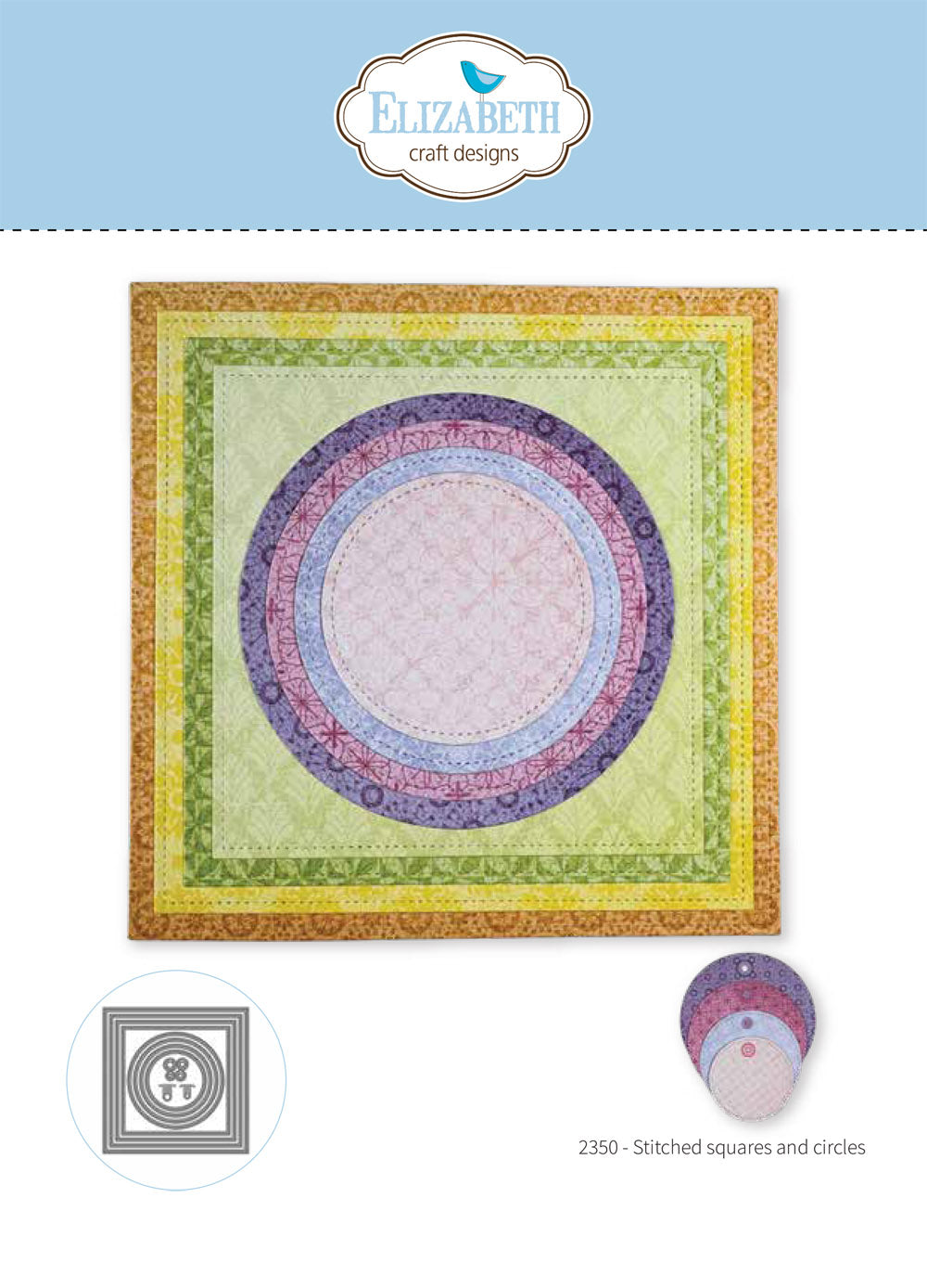 Elizabeth Craft Designs Stitched squares and circles Die for scrapbooking