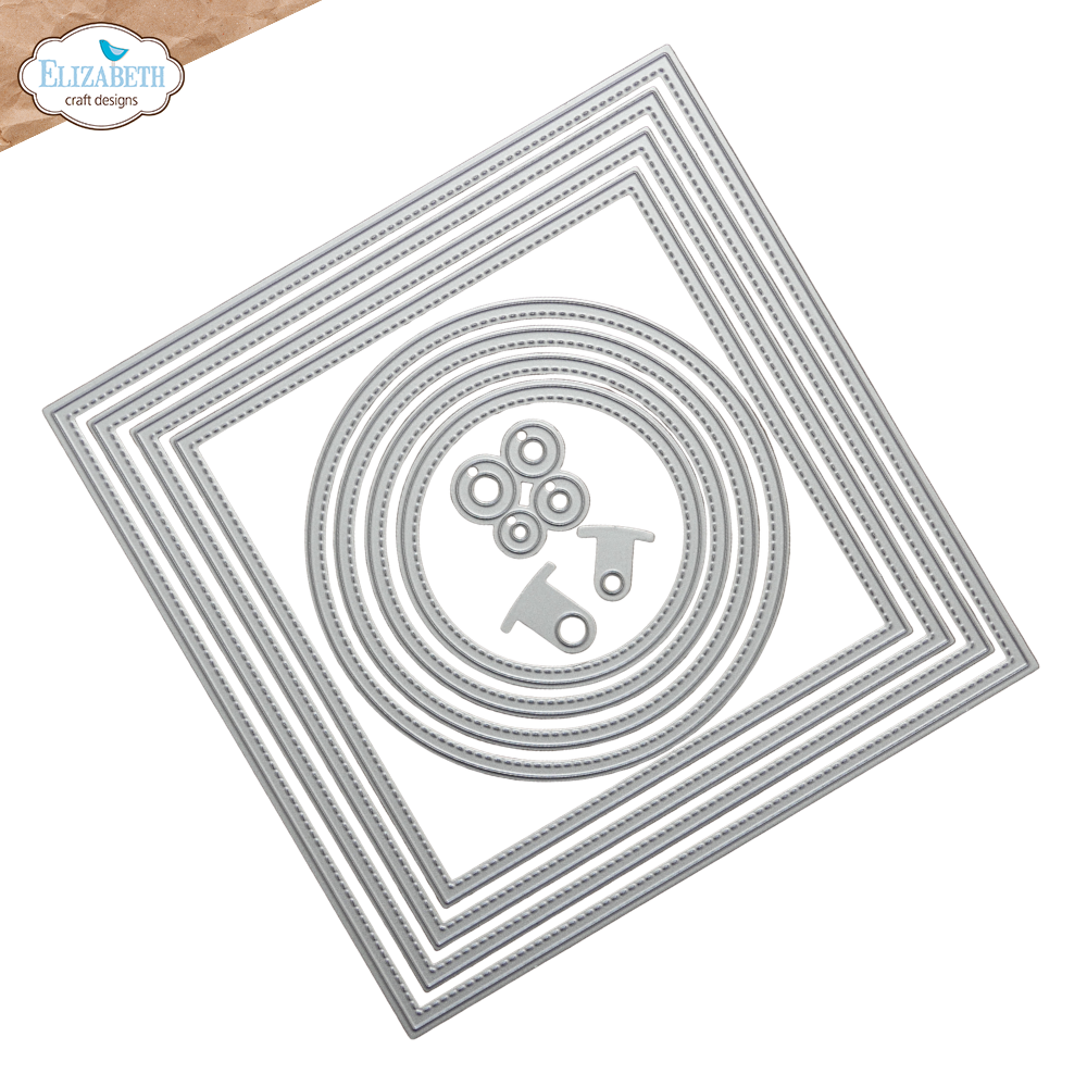 Elizabeth Craft Designs Stitched squares and circles Die for scrapbooking - alternate view