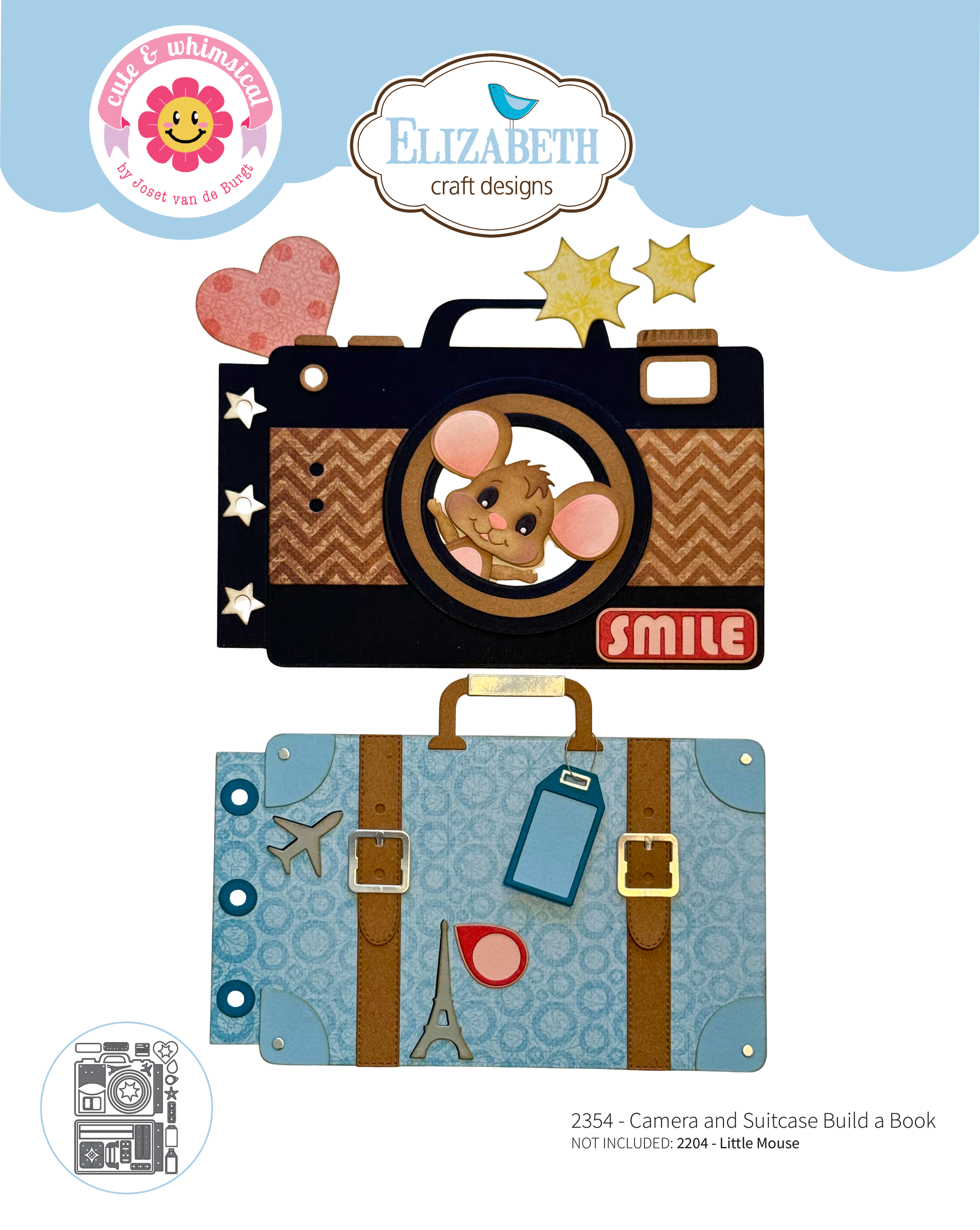 Elizabeth Craft Designs Camera and Suitcase Build a Book Die for scrapbooking