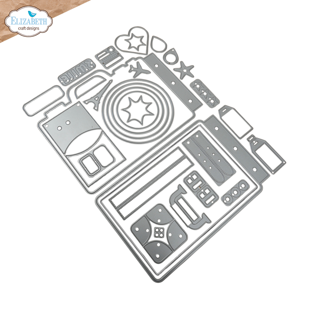Elizabeth Craft Designs Camera and Suitcase Build a Book Die for scrapbooking - alternate view