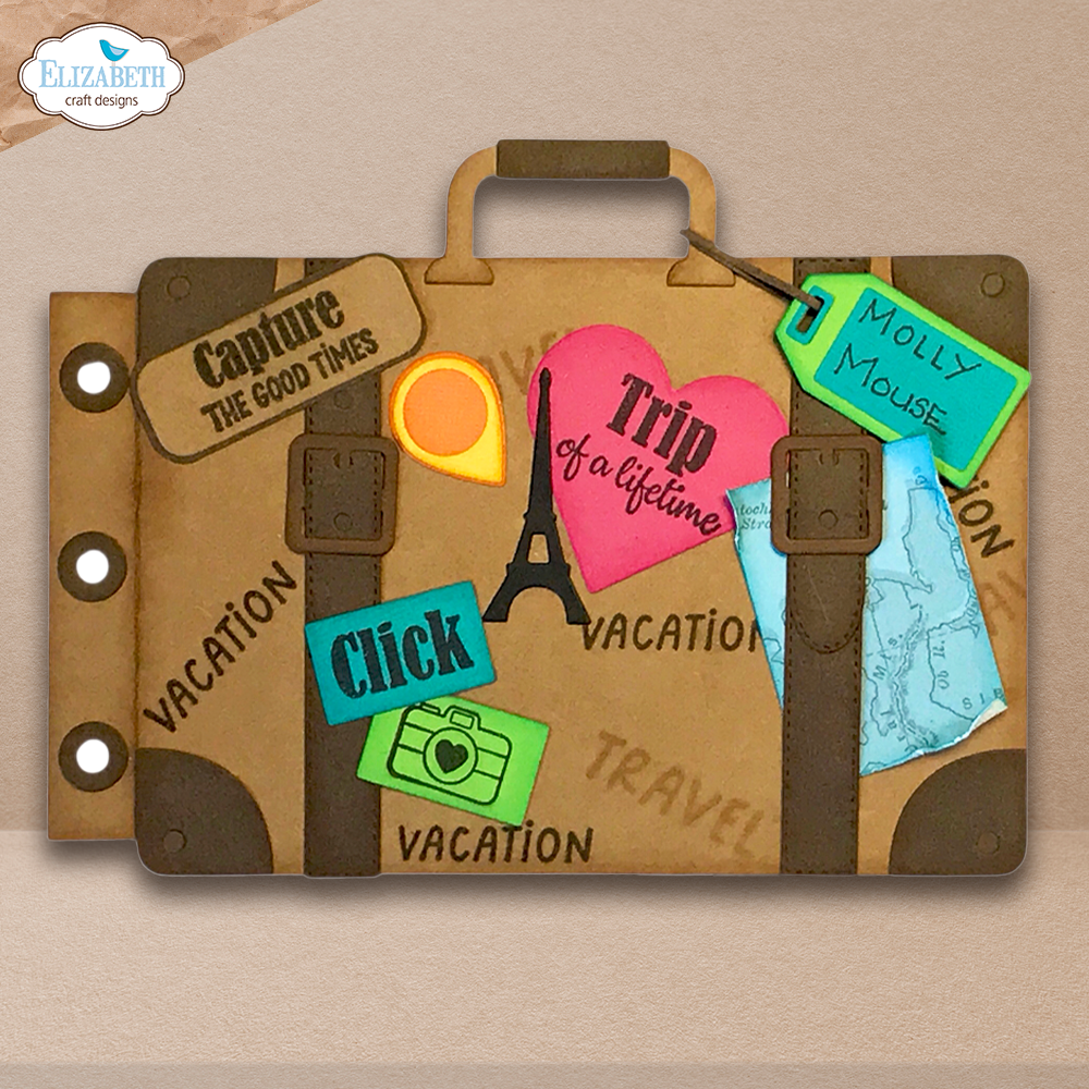 Elizabeth Craft Designs Destination Fun Sentiments Stamps for scrapbooking - detail view