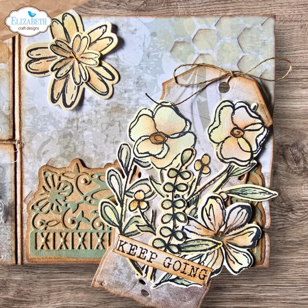 Flower Scribbles Stamp and Die Set