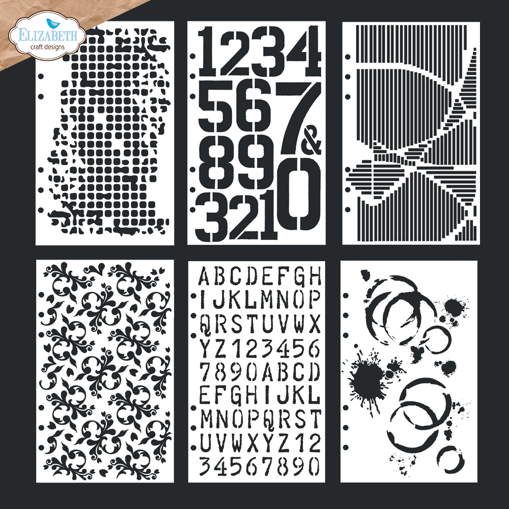 Elizabeth Craft Designs Leaves Peel Off Stickers 4x9 Sheet: Black