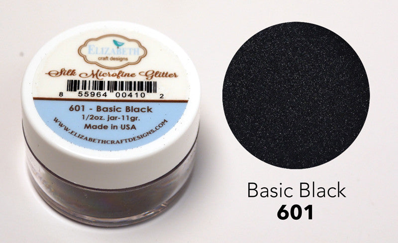 Basic Black - Silk Microfine Glitter - ElizabethCraftDesigns.com