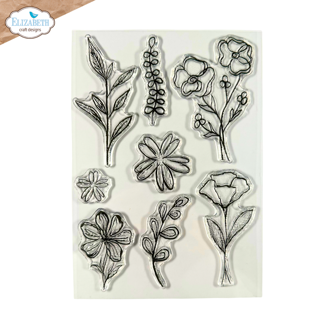 Flower Scribbles Stamp and Die Set
