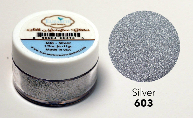 Silver - Silk Microfine Glitter - Silk Microfine Glitter - ElizabethCraftDesigns.com