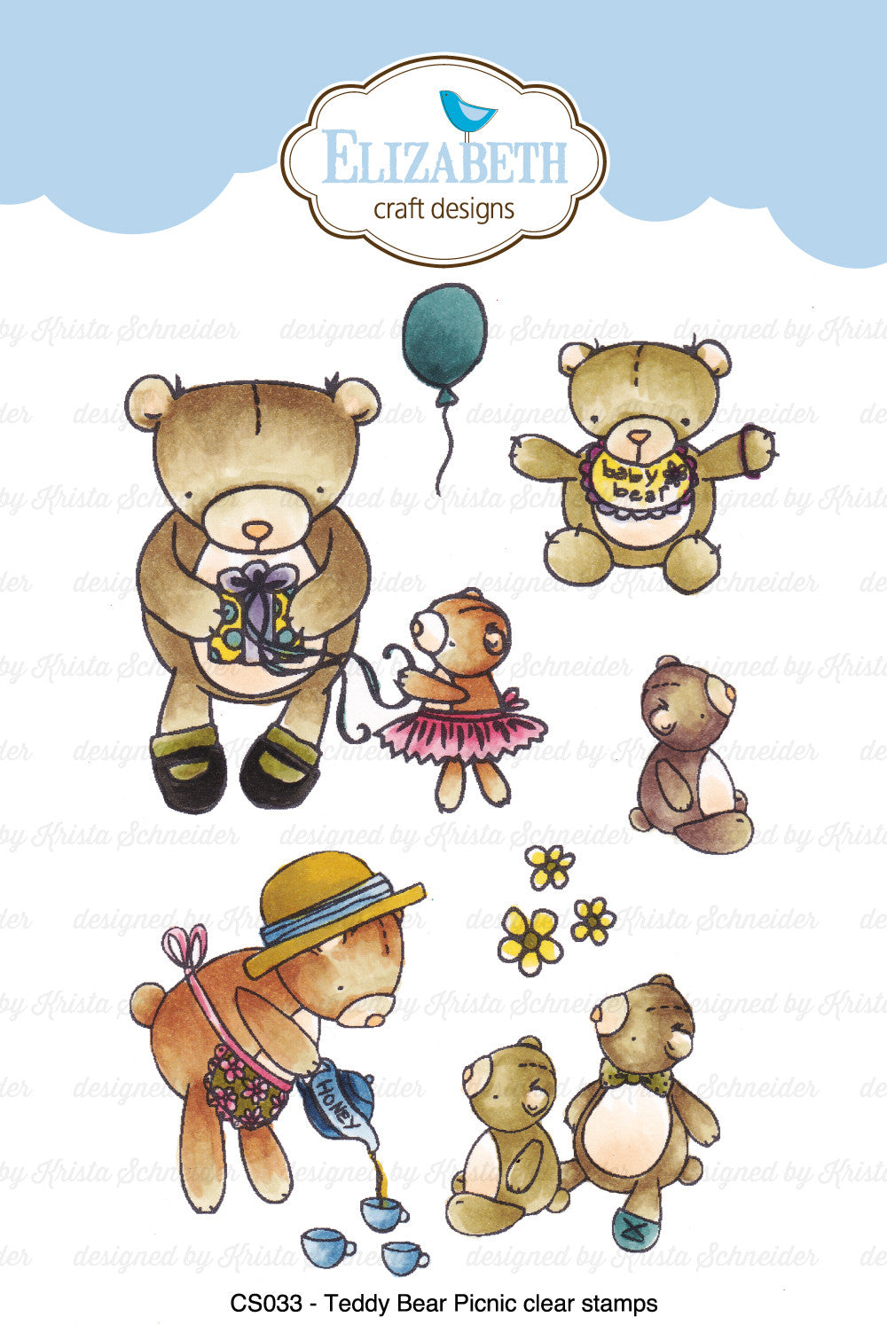 Teddy Bear Picnic Clear Stamps - Stamps - ElizabethCraftDesigns.com